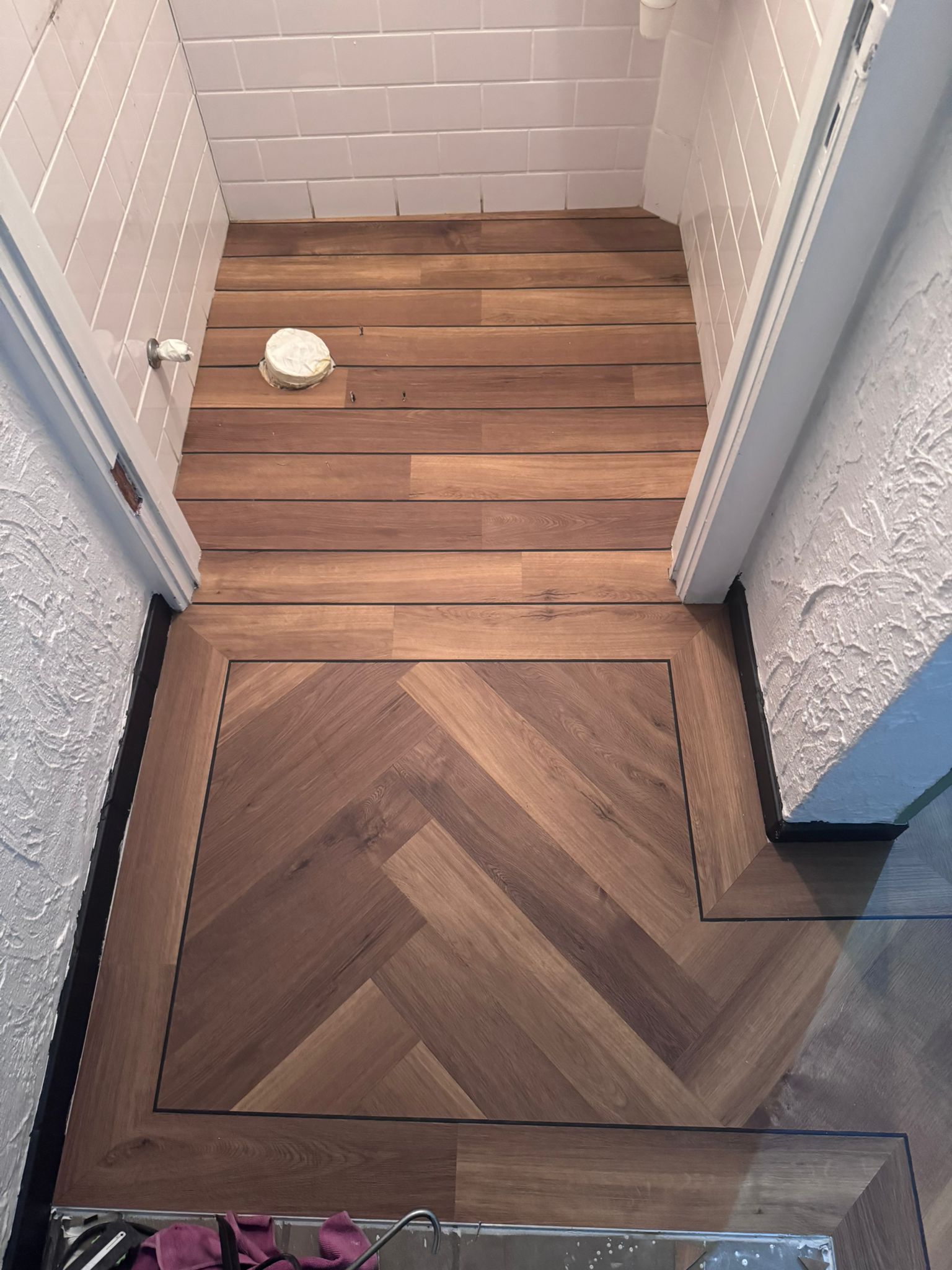 Hongaarse punt overgang naar planken